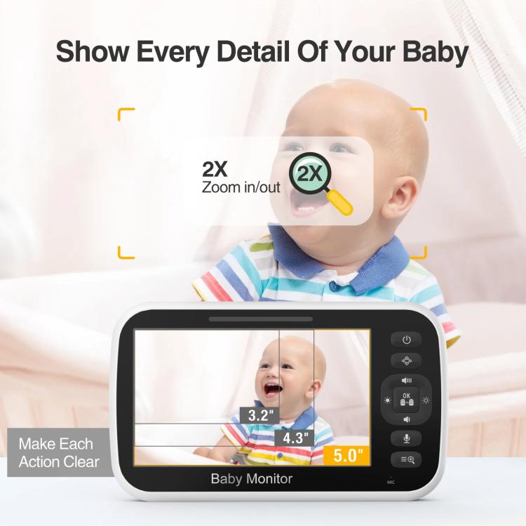 5 inch LCD Screen Auto Night Vision Baby Monitor, US Plug, EU Plug, UK Plug, AU Plug 5 inch LCD Screen Auto Night Vision Baby Monitor, US Plug, EU Plug, UK Plug, AU Plug